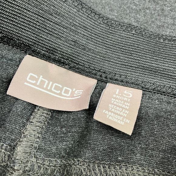 Chico's | Heather Gray Polyester Blend Pants Chicos 1.5 SHORT/ US 10 Short - Picture 3 of 6